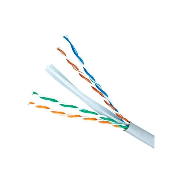 Cable de red UTP categoría 6E libre de halógenos, bobina de 305m, diámetro 5.5mm, gris