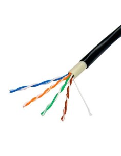 Cable de red UTP categoría 5E con cubierta de exterior, bobina de 305m, negro