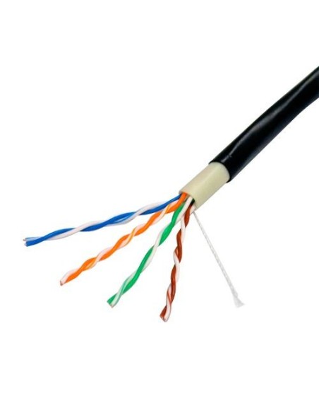 Cable de red UTP categoría 5E con cubierta de exterior, bobina de 305m, negro