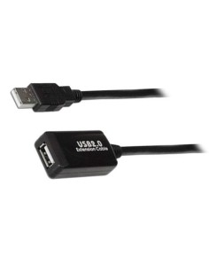 Latiguillo extensor activo USB 2.0 de 5m, negro