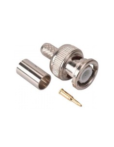 Conector BNC macho de crimpar para cable micro RG59