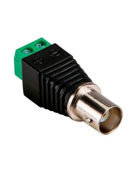 Conector BNC hembra a dos terminales de conexión
