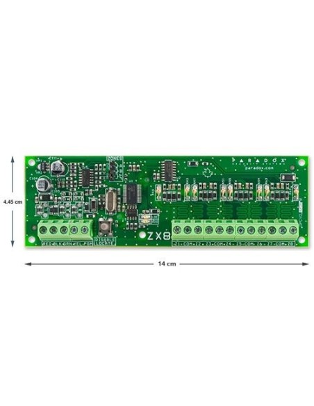 Módulo Paradox ZX8SP expansor de 8 zonas cableadas Grado 2