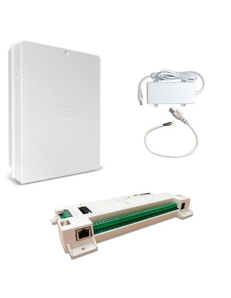 Kit Central de Alarma LightSYS Plus, Caja de Policarbonato y Fuente de 2.5A