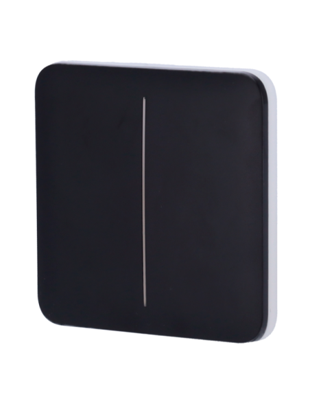 AJ-SOLOBUTTON-2G-B Panel táctil negro para interruptor de luz doble