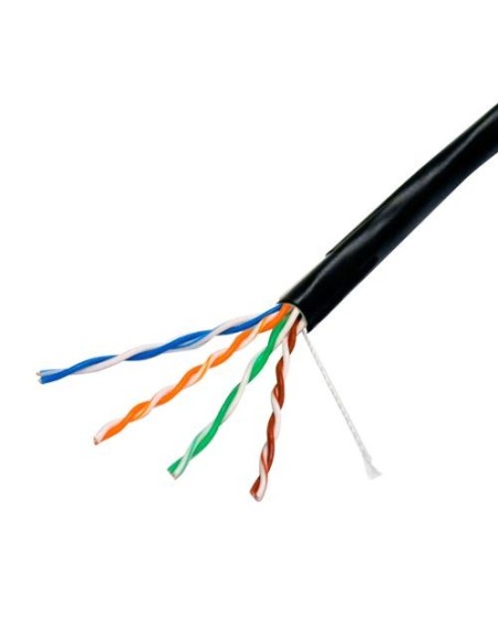 Cable de red UTP categoría 6 con cubierta de exterior, bobina de 305m, negro
