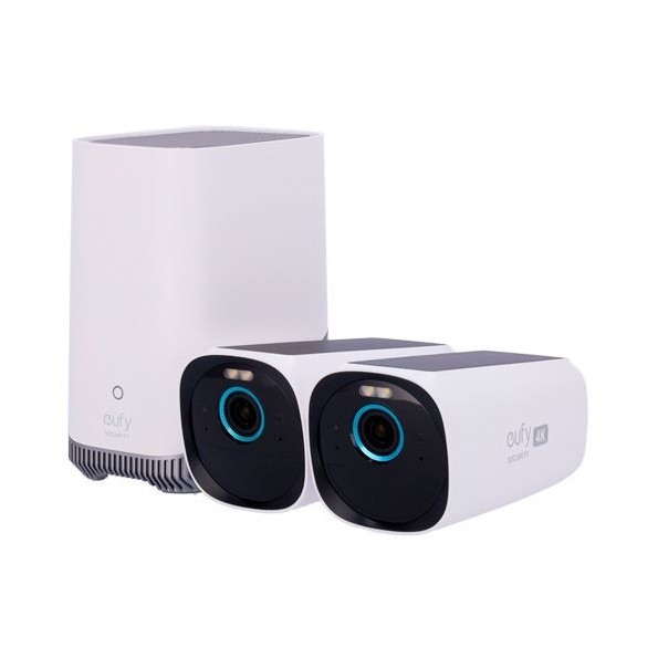 EUFY-CAM3-S330 Kit 2 Cámaras Solares Wifi de exterior 4K + 1 HomeBase Eufy