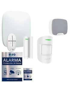 Kit de Alarma Ajax AJ-HUBKIT-W IP y GSM/GPRS con Sirena de Interior