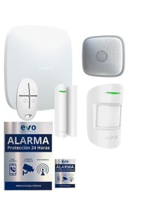 Kit de Alarma Ajax AJ-HUBKIT-W IP y GSM/GPRS con Sirena de Exterior