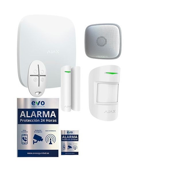 Kit de Alarma Ajax AJ-HUBKIT-W IP y GSM/GPRS con Sirena de Exterior