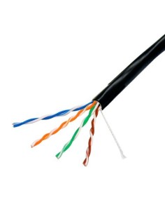 Cable de red UTP categoría 6, 99.9% cobre con cubierta de exterior, bobina de 305m, negro