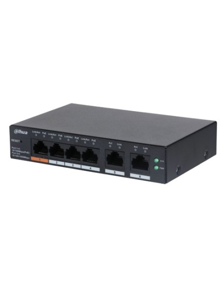 CS4006-4ET-60 Switch Dahua 4 puertos  PoE + 2 Uplink GigaBit