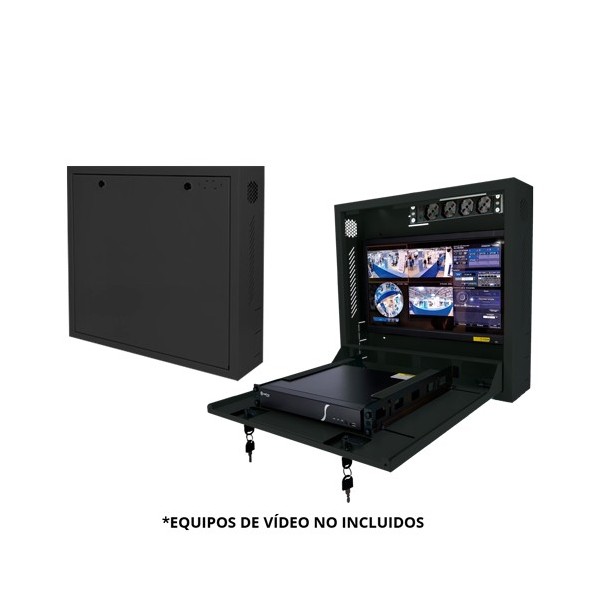 RACK-WALL-B Caja metálica vertical cerrada para DVR