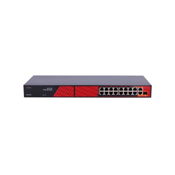 SF-SW1916HIPOE-HF-300 Switch de 16 PoE + 2 Uplink  Gigabit + 1 SFP