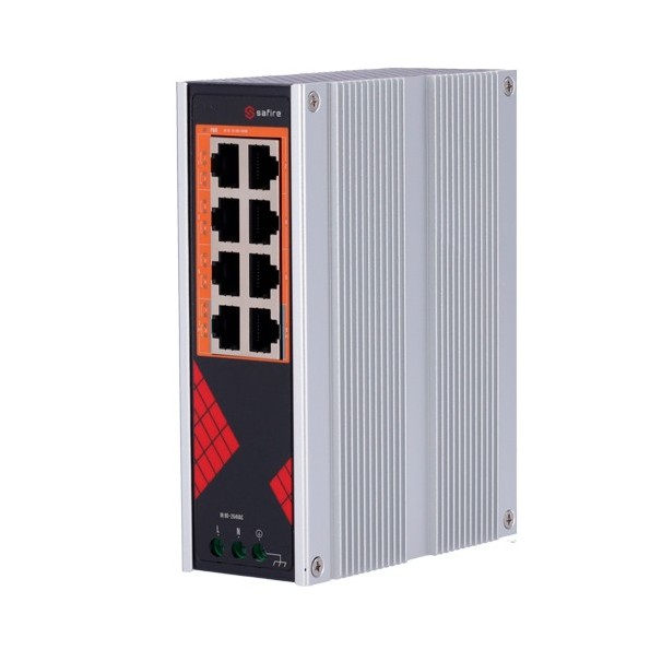 SF-SWI08HIPOE-G-AC-130-DIN Switch PoE Safire Industrial de 8 PoE