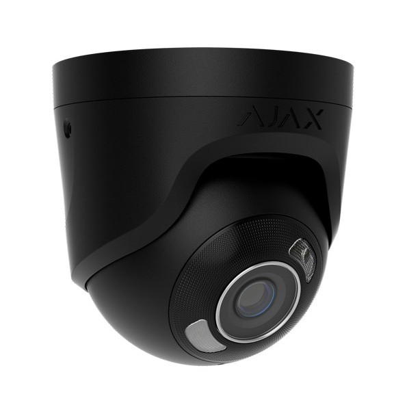 AJ-TURRETCAM-5-0400-HL-B Cámara IP Ajax negra de 5 Mpx, 75-85 grados, Iluminación Dual 50m con Micro