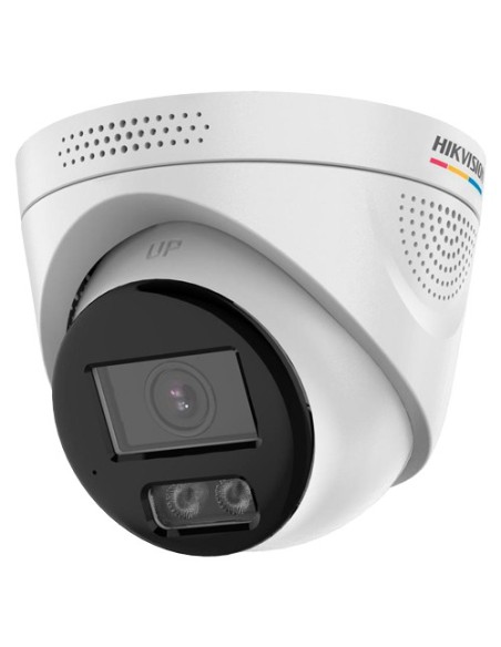 DS-2CD1347G3H-LIUF/SRB(2.8mm) Cámara Turret IP 4 Mpx Hikvision, 104 grados, Luz Dual 30m con Micro y Altavoz