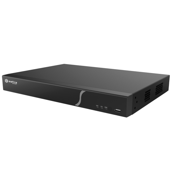 SF-NVR8216A-16P-B2 Grabador NVR para 16 cámaras IP con 16 puertos PoE Safire Smart