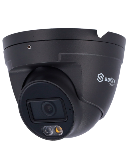 SF-IPT010A-2B1-DL-GREY Cámara Turret IP 2 Mpx Safire Smart Gris, 95 grados, Iluminación Dual 20m con Micro