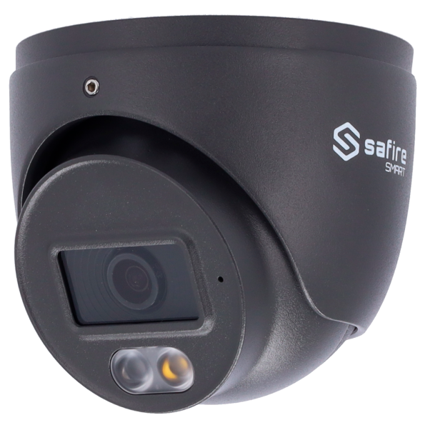 SF-IPT010A-4B1-DL-GREY Cámara Turret IP 4 Mpx Safire Smart Gris, 98 grados, Iluminación Dual 20m con Micro