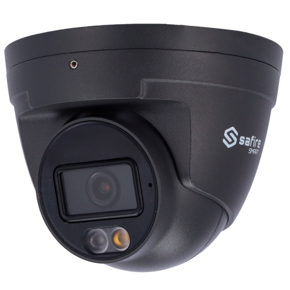 SF-IPT020A-4I1-DL-GREY Cámara Turret IP 4 Mpx Safire Smart Gris, 101 grados, Iluminación Dual 30m con Micro