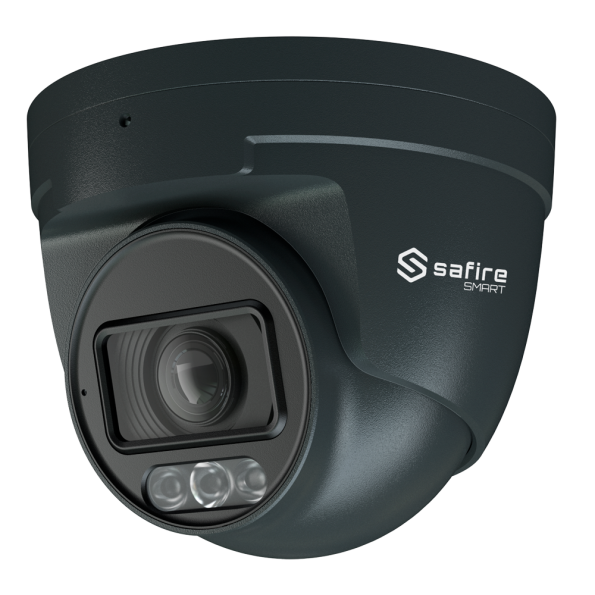 SF-IPT511ZA-4E1-DL-GREY Cámara Turret IP 4 Mpx Safire Smart Gris, Zoom 4x, Iluminación Dual 50m con Micro