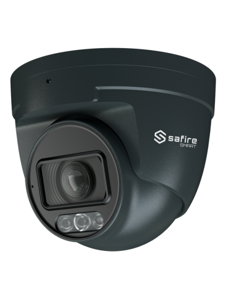 SF-IPT511ZA-4E1-DL-GREY Cámara Turret IP 4 Mpx Safire Smart Gris, Zoom 4x, Iluminación Dual 50m con Micro