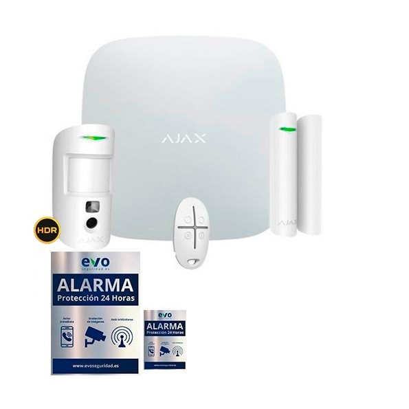AJ-STARTERKIT-CAM-W Kit de Alarma Ajax AJ-HUB2-W con PIR con Cámara