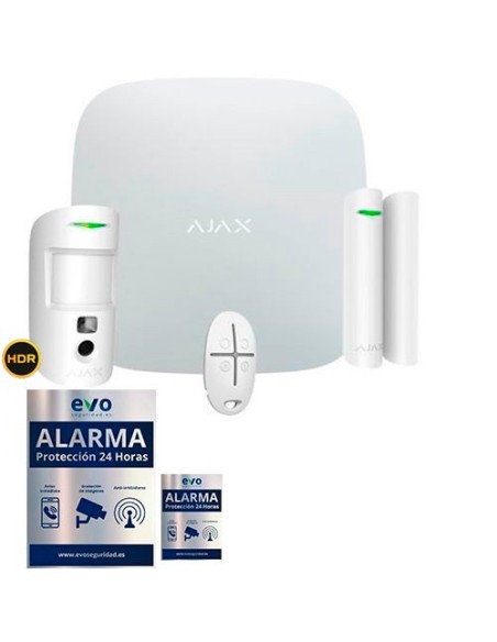 AJ-STARTERKIT-CAM-W Kit de Alarma Ajax AJ-HUB2-W con PIR con Cámara