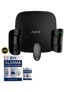 AJ-STARTERKIT-CAM-MP-B Kit de Alarma Ajax negro AJ-HUB2-B con PIR y PIR con Cámara