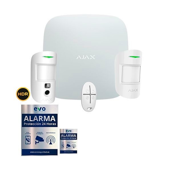 AJ-STARTERKIT-CAM-MP-W Kit de Alarma Ajax AJ-HUB2-W con PIR y PIR con Cámara