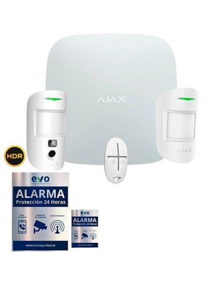 AJ-STARTERKIT-CAM-MP-W Kit de Alarma Ajax AJ-HUB2-W con PIR y PIR con Cámara