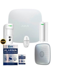 AJ-HUB2KIT-CAM-STS-W Kit de Alarma Ajax AJ-HUB2-W con PIR con Cámara y Sirena de Exterior