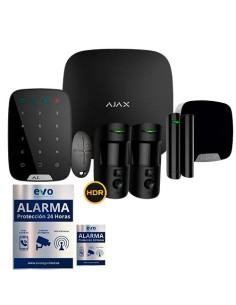 AJ-HUB2KIT-DP-PRO-B Kit de Alarma Ajax negro AJ-HUB2-B con 2 PIR con Cámara, Teclado y Sirena