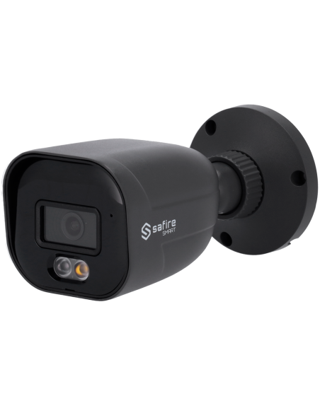 SF-IPB080A-4E1-DL-GREY Cámara Bullet IP Safire Smart 4 Mpx, 94 grados. Iluminación Dual 30m con Micro
