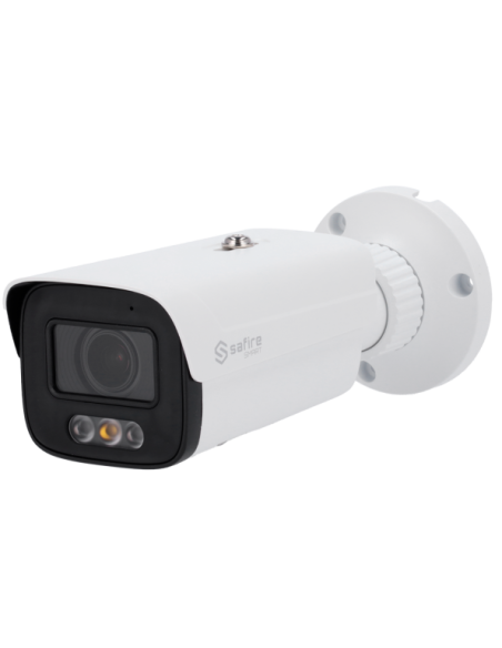 SF-IPB580ZA-4E1-DL Cámara Bullet IP Safire Smart 4 Mpx, Zoom 4x, Iluminación Dual 40-50m con Micro