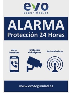 Cartel de Alarma Protección 24h de Aluminio para Exterior